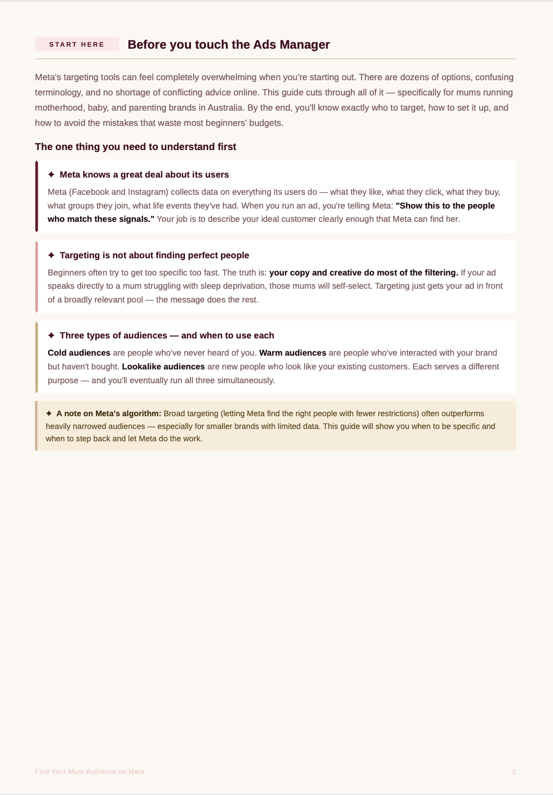 'Find Your Mum Audience' On Meta Guide